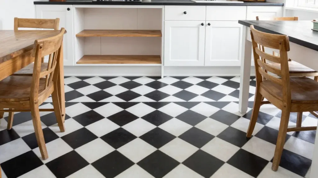 Lay a Checkered Kitchen Floor for Vintage Character