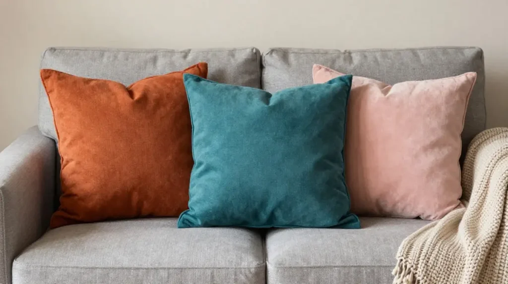 Layer Colorful Throw Pillows and Throws