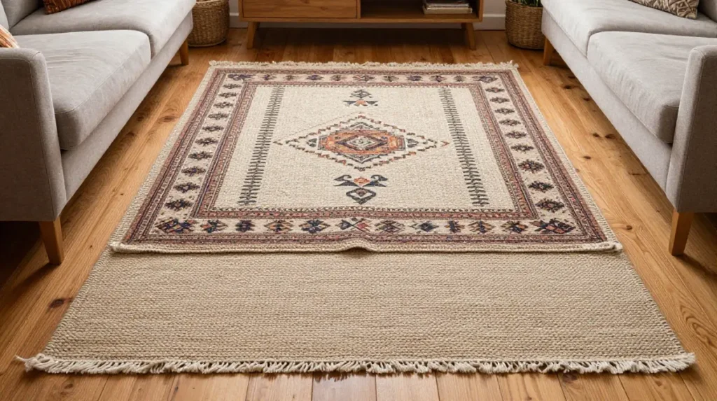 Layer Your Rugs for a Grounded, Textured Look