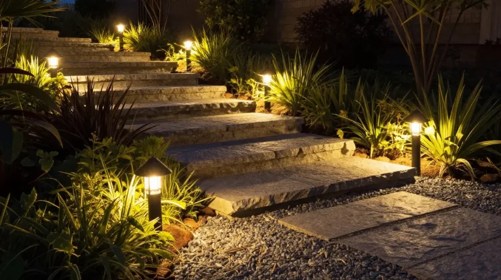 Low Voltage Landscape Stair Lighting for Gardens