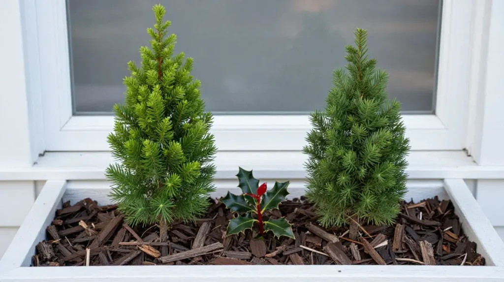 Miniature Conifer and Bark Chip Planting