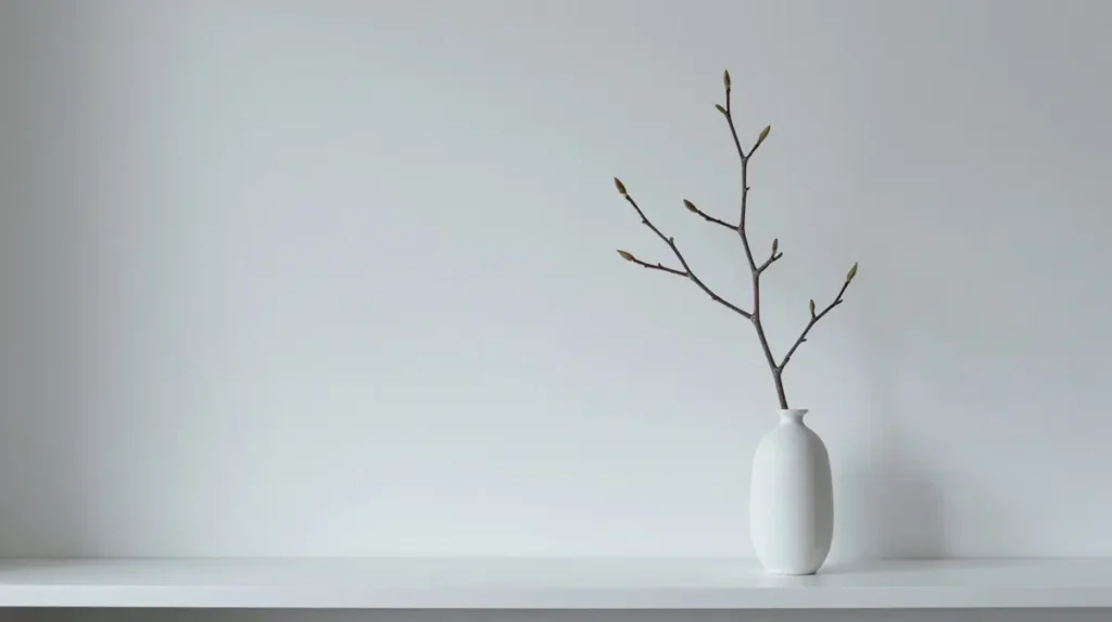 Minimalist Winter Botanical Decor with a Single Branch