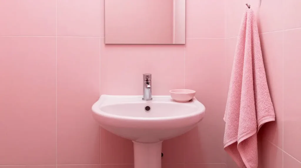 Monochromatic Pink Bathroom Look