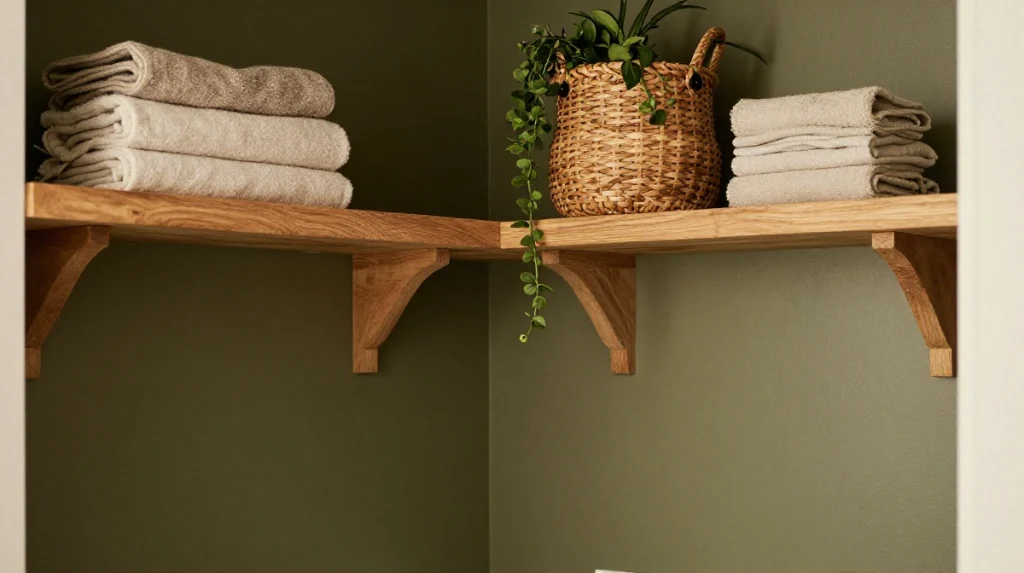 Olive Green With Warm Wood Accents