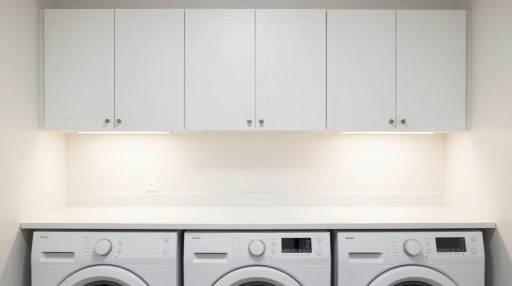 Overhead Cabinet Storage Above the Machines