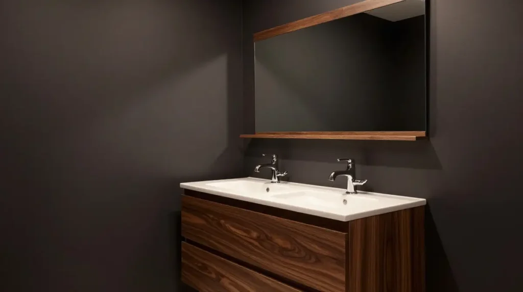 Pair Dark Walls with Warm Wood Tones