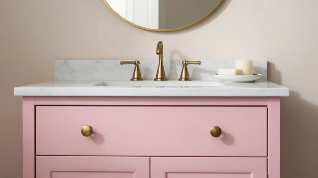 Pink Bathroom Vanity as a Focal Point