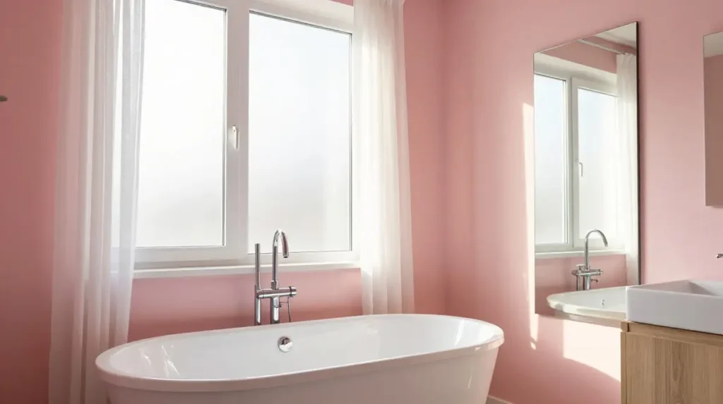 Pink Bathroom With Natural Light