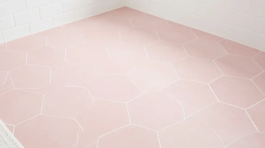 Pink Hexagon Tile Flooring