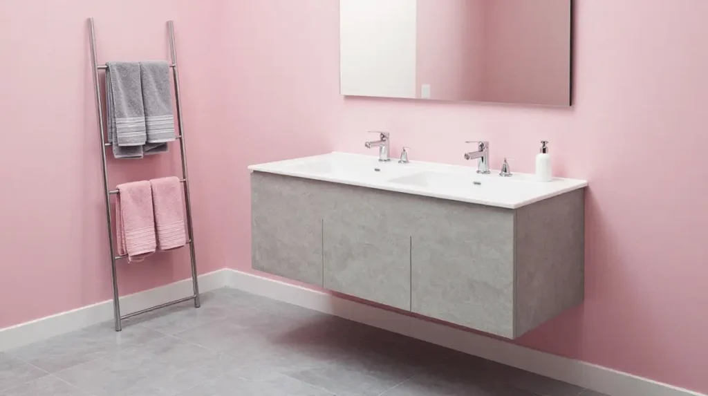 Pink and Grey Bathroom Balance