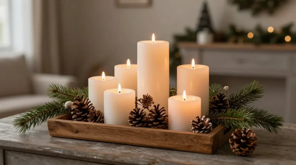 Place Christmas Candle Decor With Intention