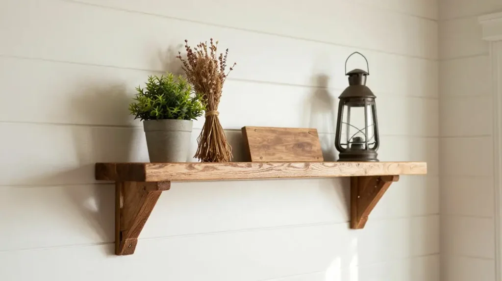 Reclaimed Wood Floating Shelf for Display