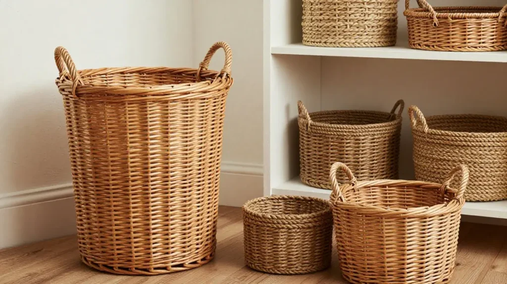 Rope and Wicker Baskets for Warm Texture