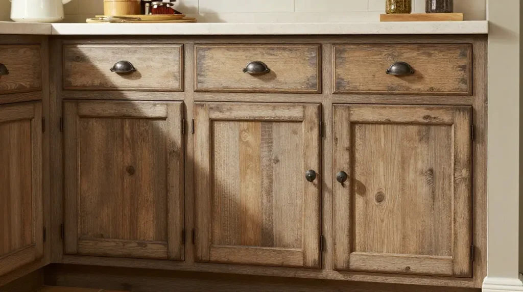 Rustic Kitchen Cabinets with Distressed Finishes