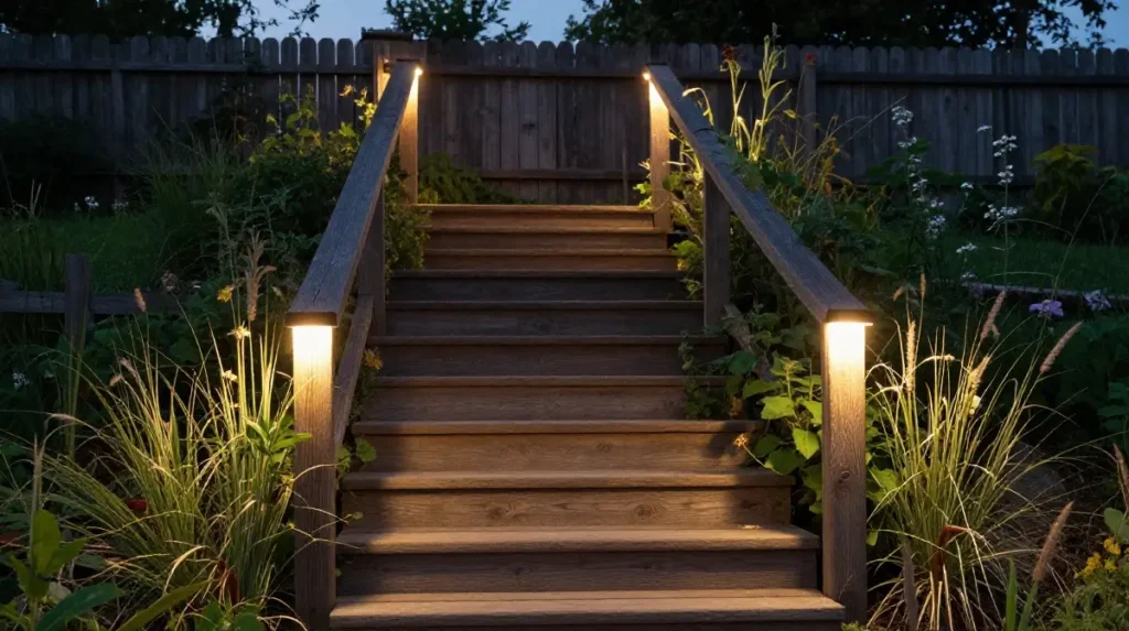 Rustic Wooden Post Lights for Farmhouse Aesthetics