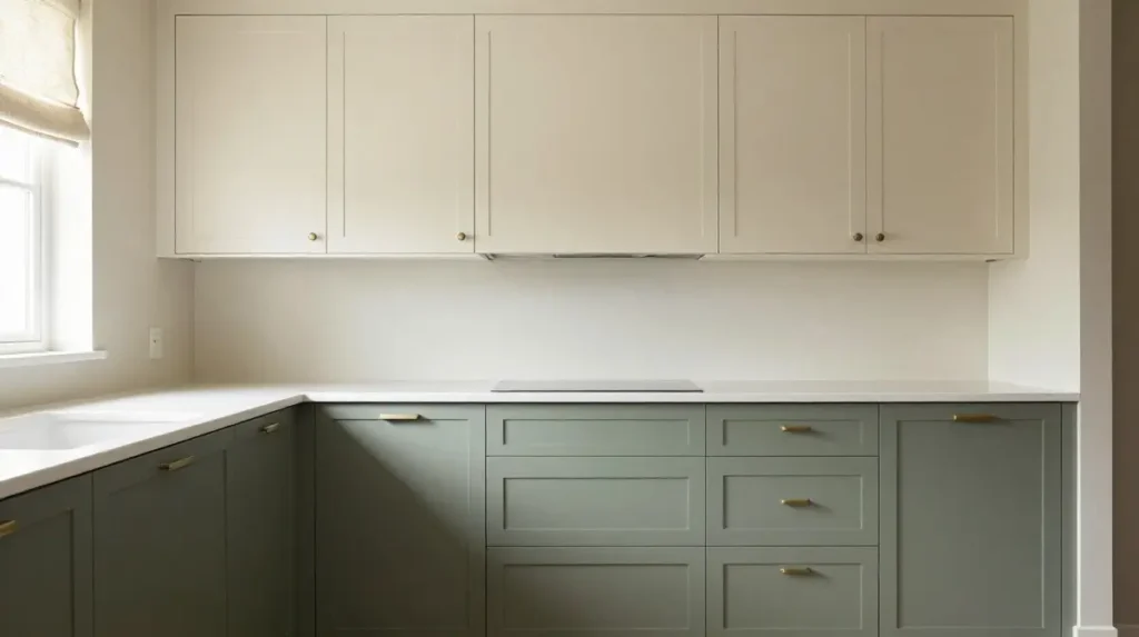 Sage Green Lowers With Cream Uppers