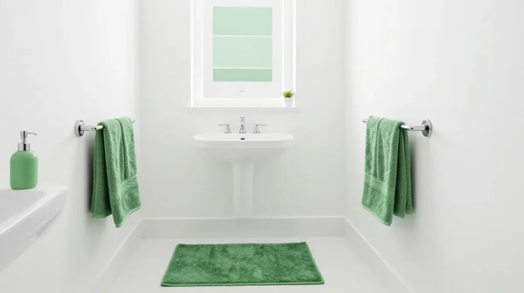 Simple Green Accent Bathroom on a Budget