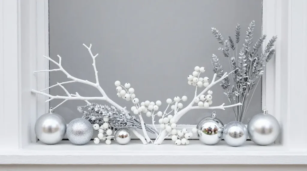 Snowy White and Silver Winter Display