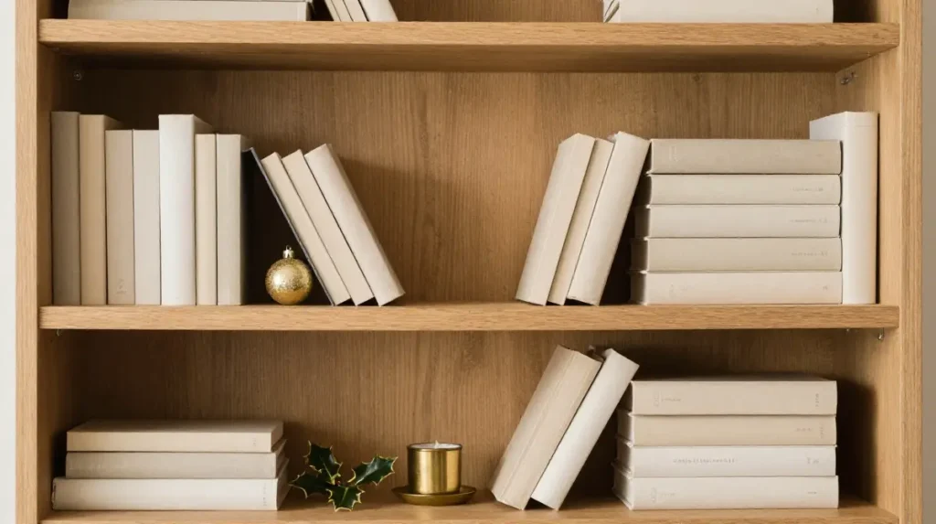Style Holiday Bookshelf Arrangements With Restraint