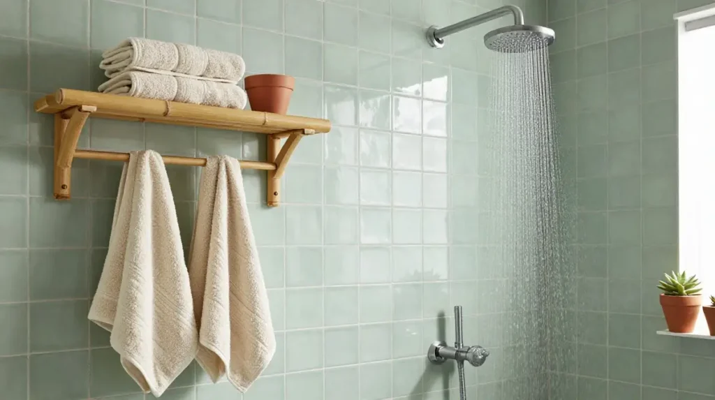 Sustainable Green Bathroom with Eco Materials