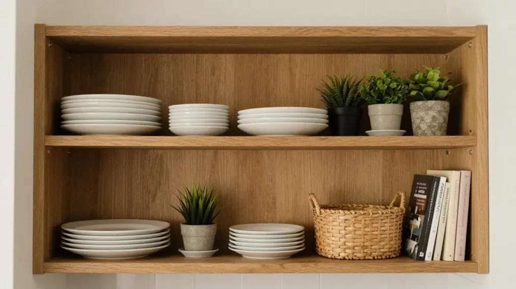 Swap Closed Cabinets for Open Shelving