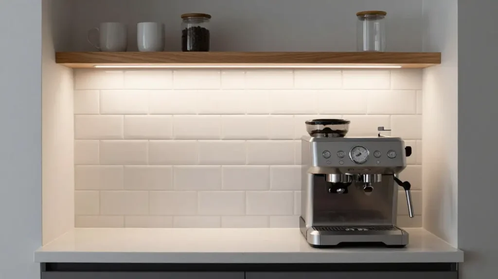 The Coffee Bar With Tile Backsplash