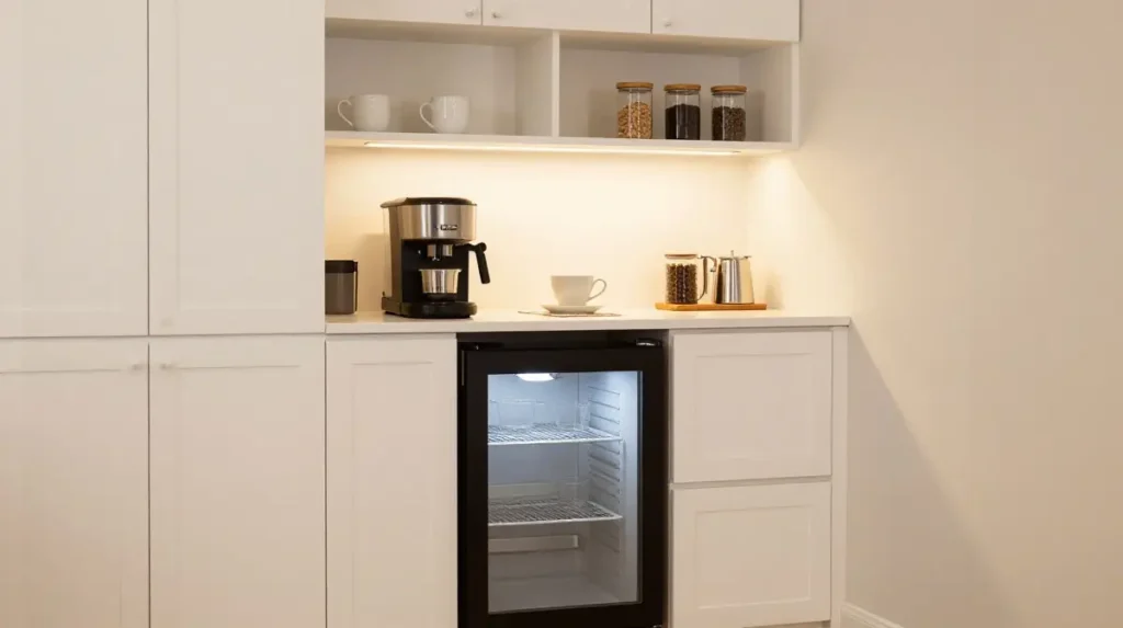 The Coffee Bar With a Mini Fridge