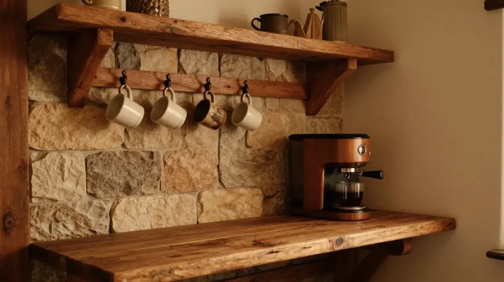 The Rustic Wood and Stone Coffee Corner