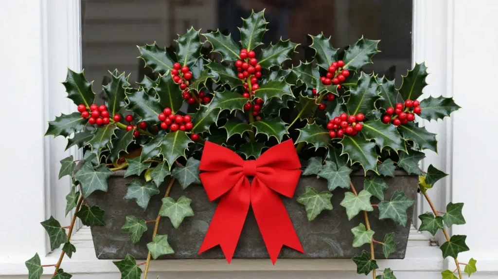 Traditional Holly and Ivy Arrangement