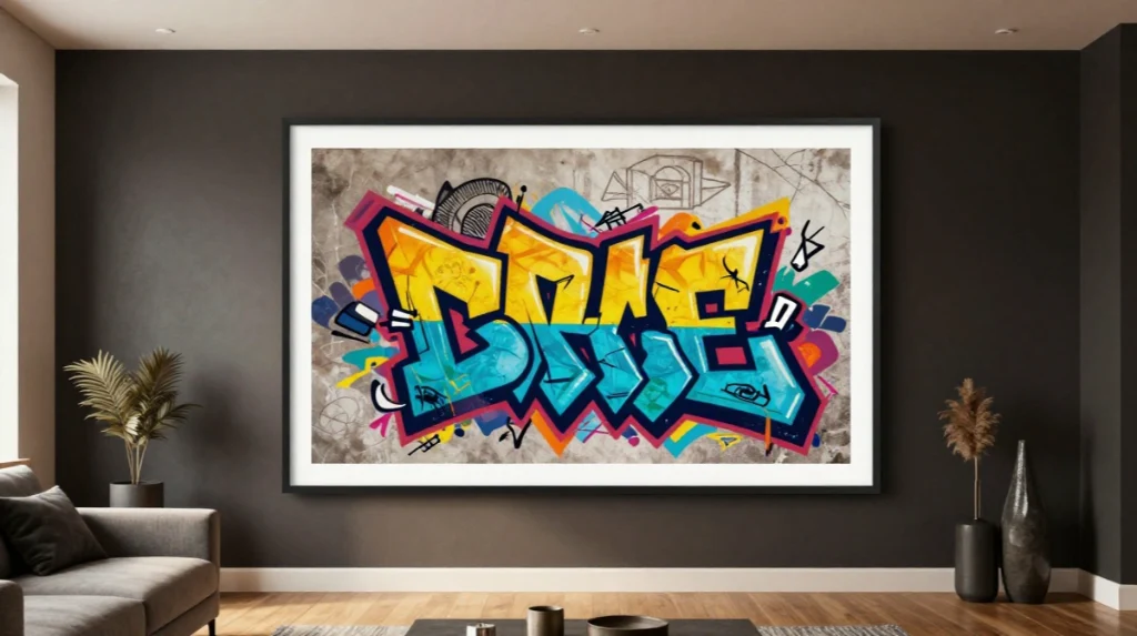 Try Graffiti-Inspired or Urban Wall Art