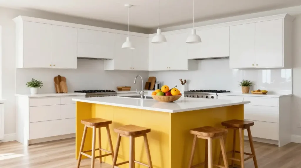 Try a Colorful Kitchen Island as a Focal Point