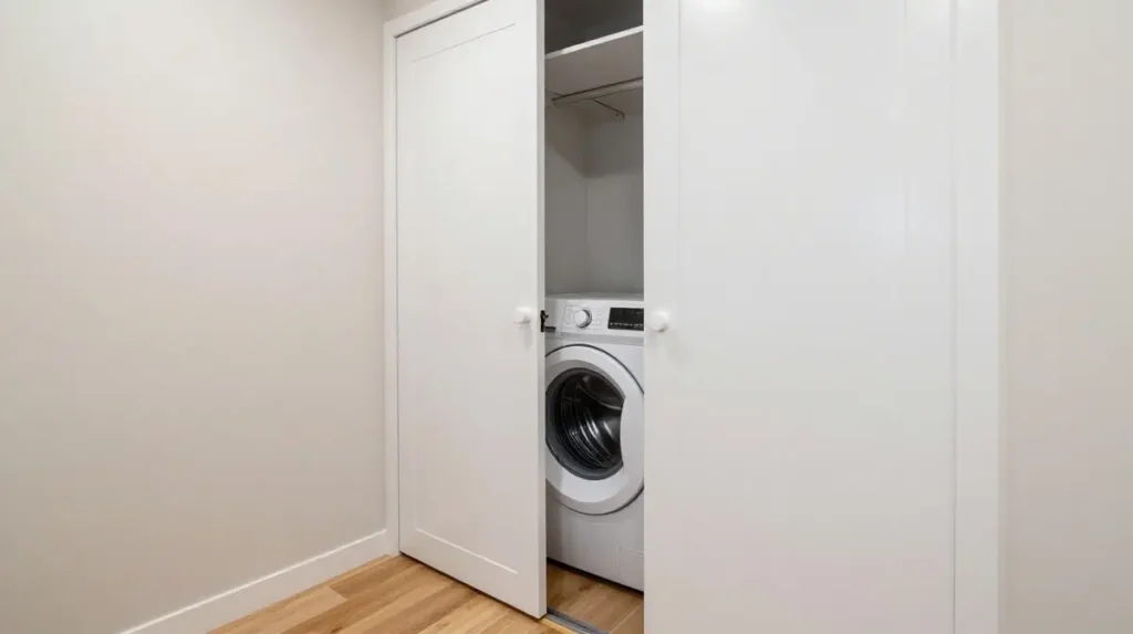 Try a Hidden Laundry Room Behind Closet Doors