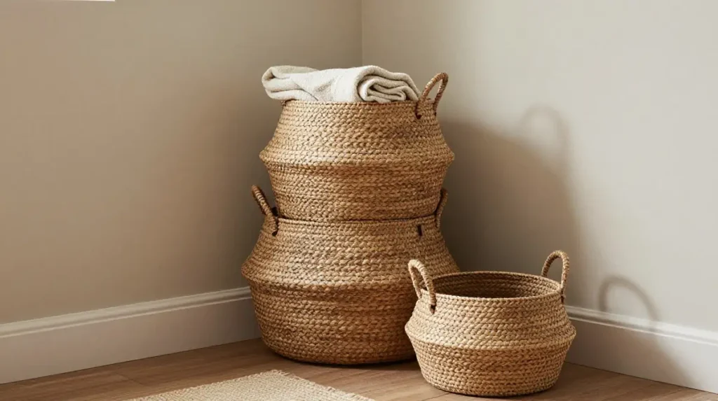 Use Handwoven Baskets for Storage and Style