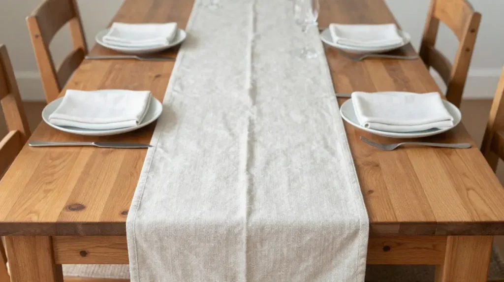 Use a Farmhouse Table Runner Instead of a Full Tablecloth