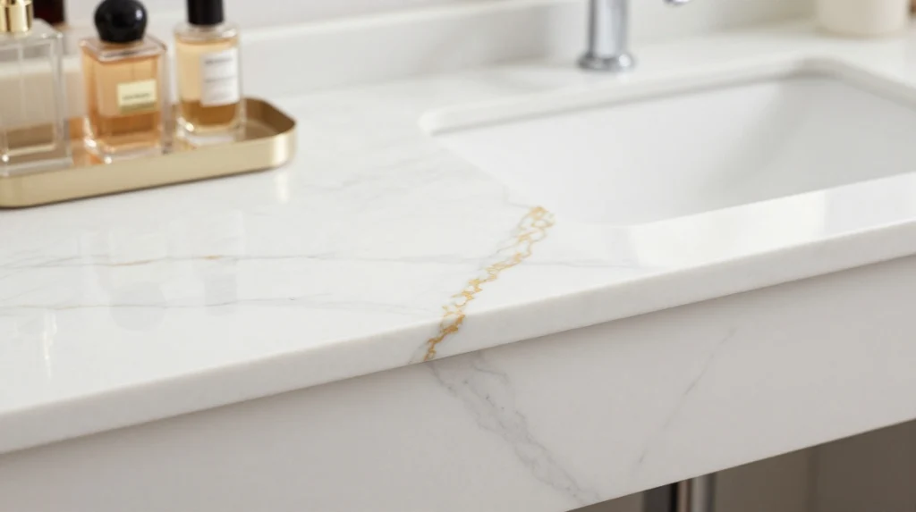 Use a Marble or Marble-Look Vanity Surface