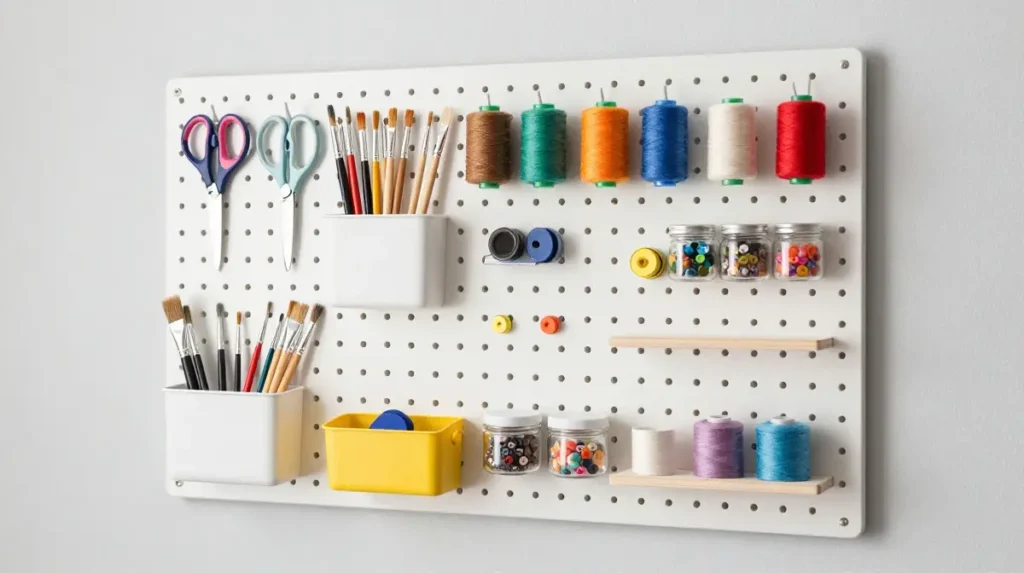 Use a Pegboard System for Instant Wall Storage