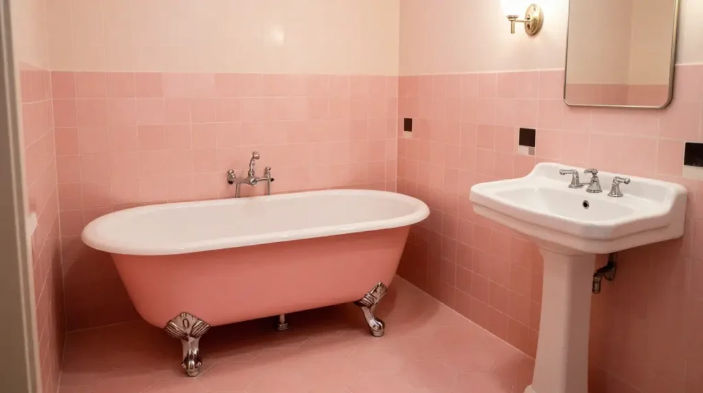 Vintage Retro Pink Bathroom Revival