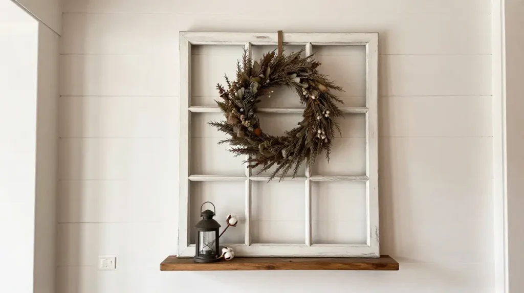 Vintage Window Frame as Wall Decor