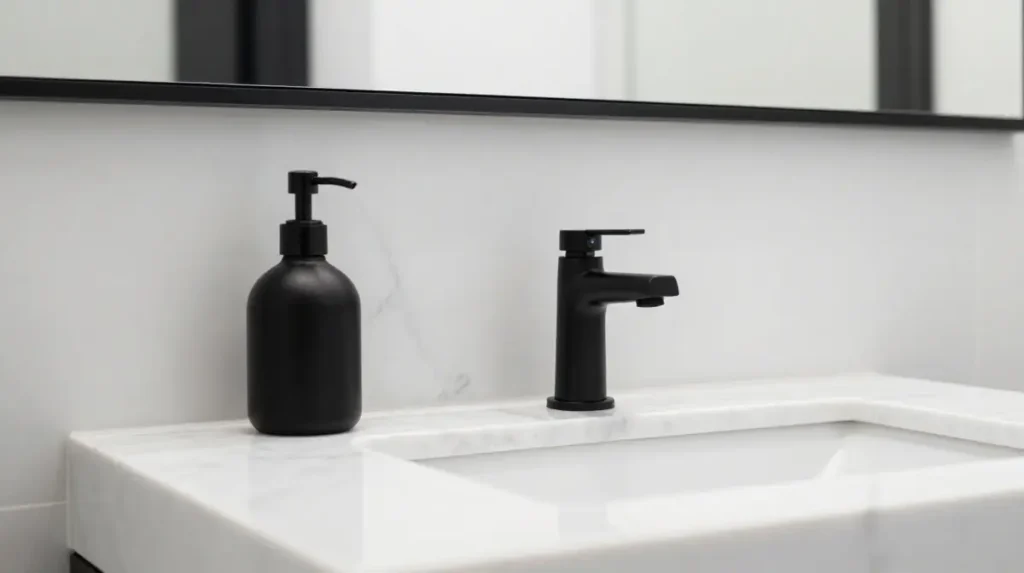 White Marble with Black Accents