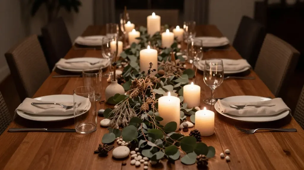 Winter Tablescape with Mixed Textures and Heights