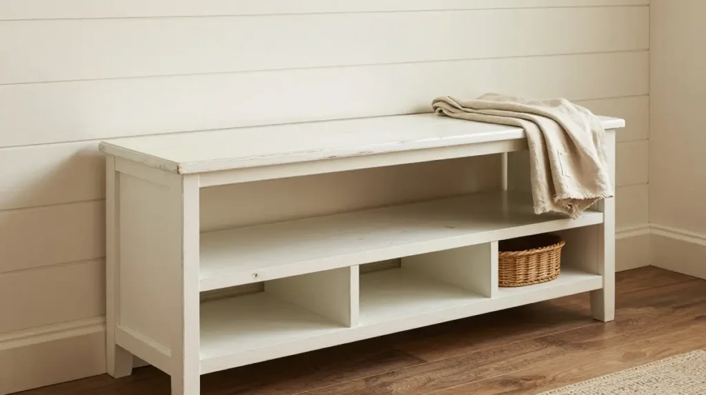 Wooden Storage Bench With Hidden Compartments