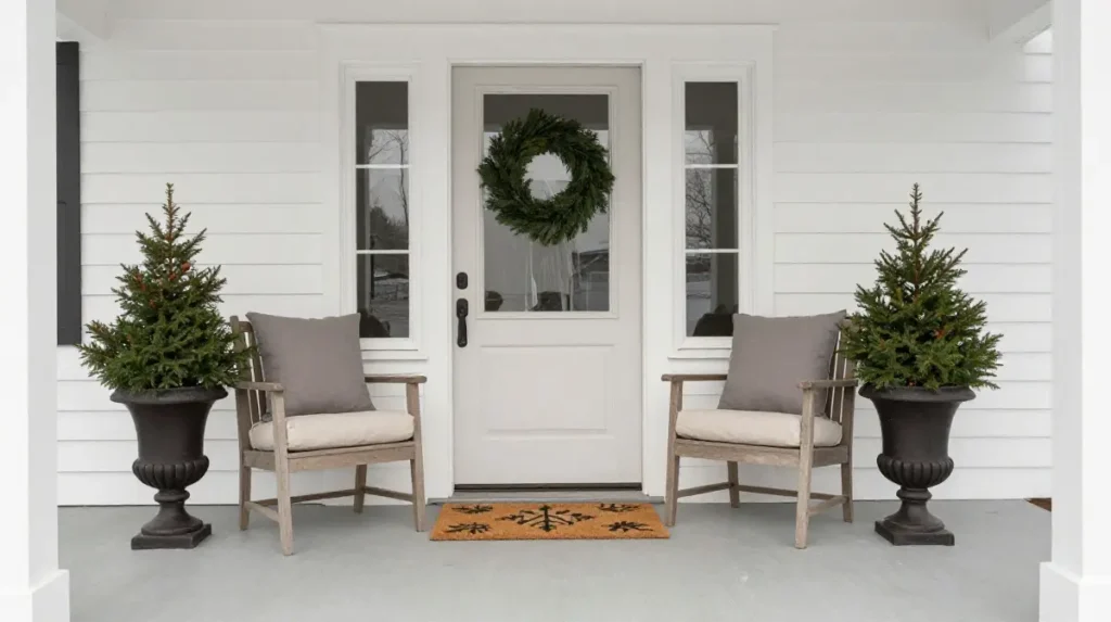 Working with a Neutral Winter Porch Color Palette