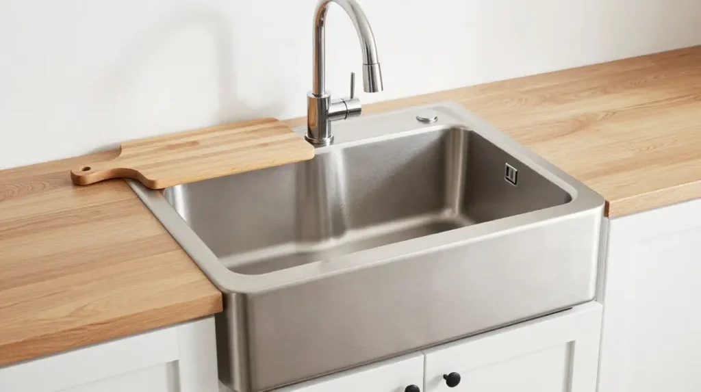 Workstation farmhouse sinks for small kitchens