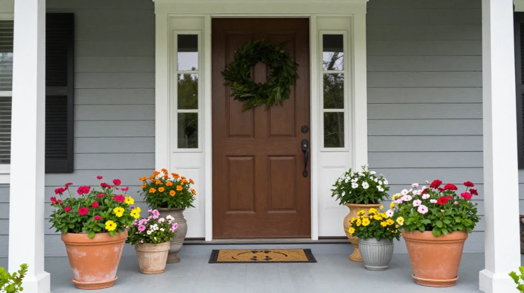 22 Front Porch Flower Pot Design Ideas to Boost Curb Appeal