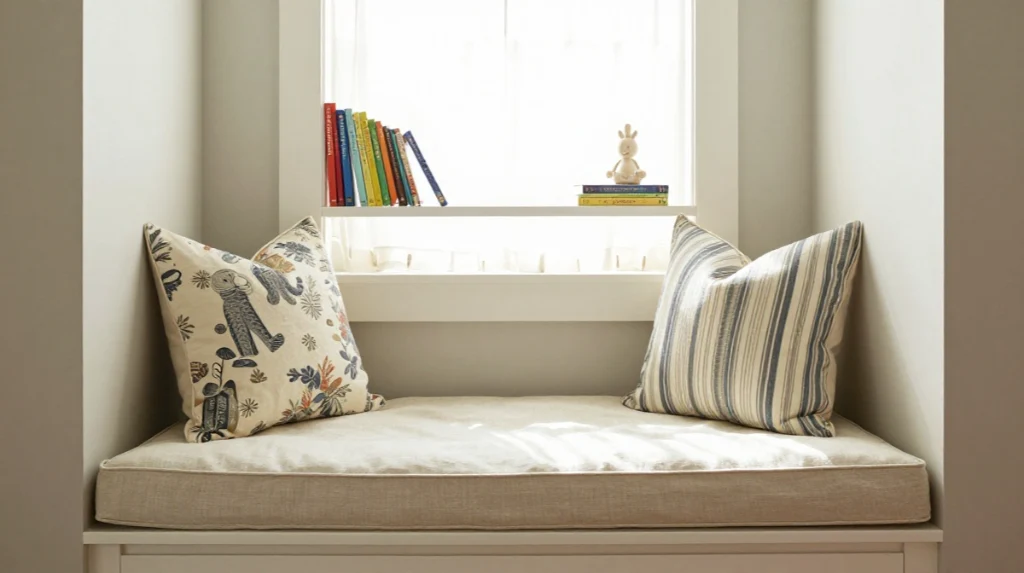A Cozy Window Seat Nursery Nook