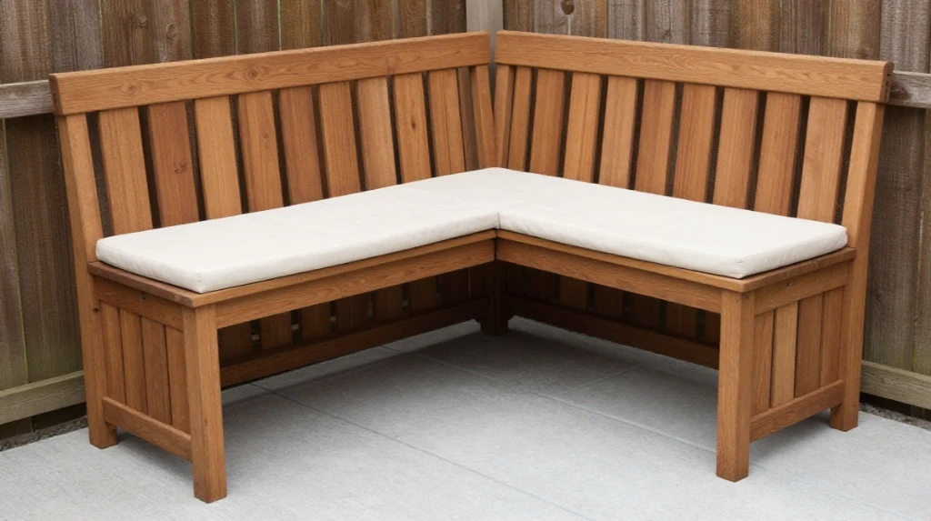 Backyard Corner Bench with Built-In Storage