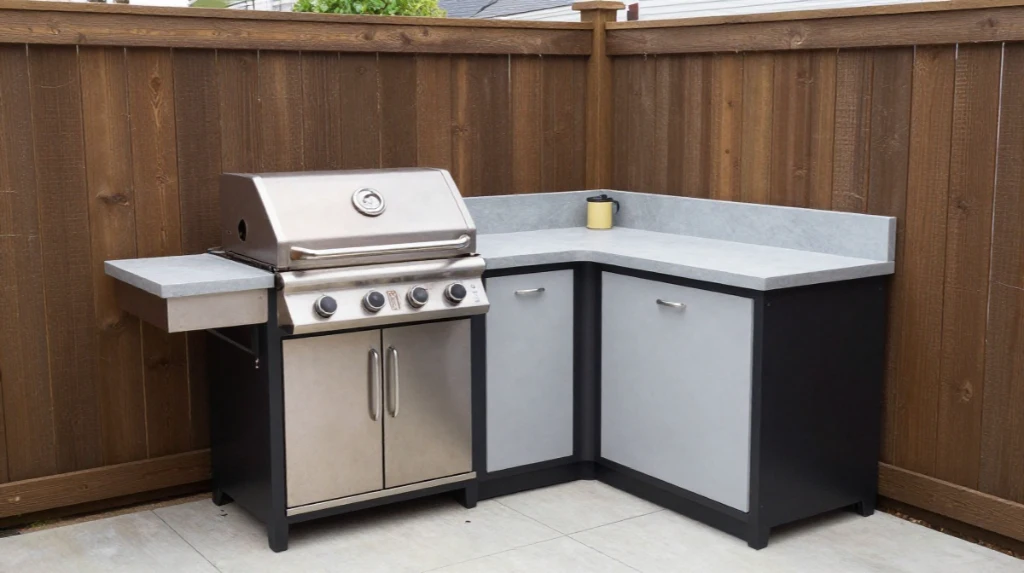 Backyard Corner Kitchen for Outdoor Cooking