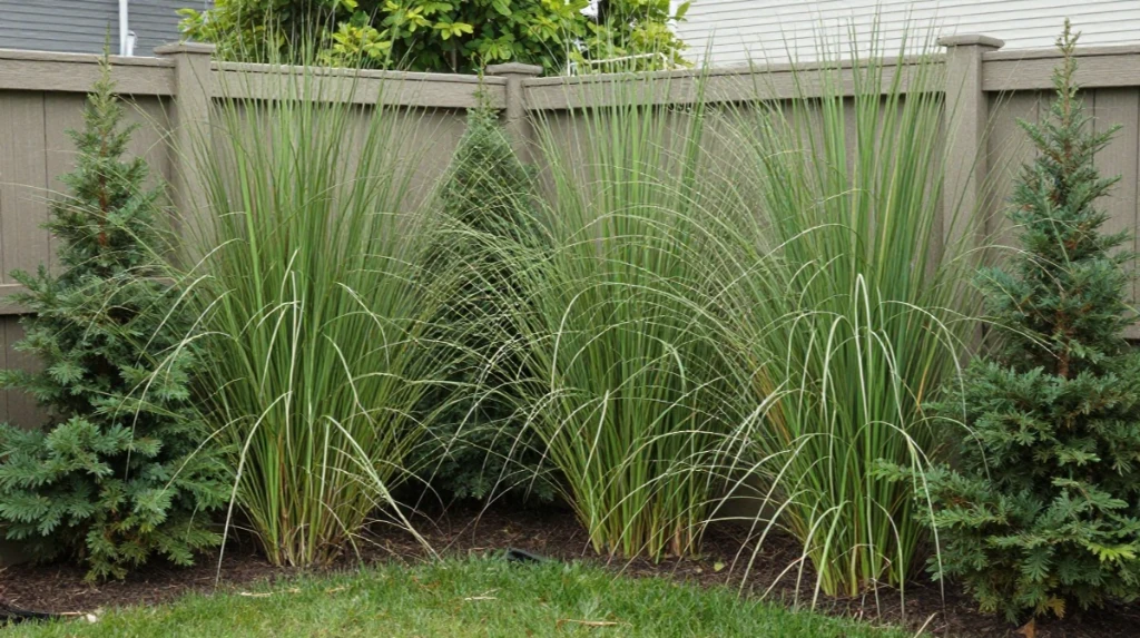 Backyard Privacy Corner with Tall Plants