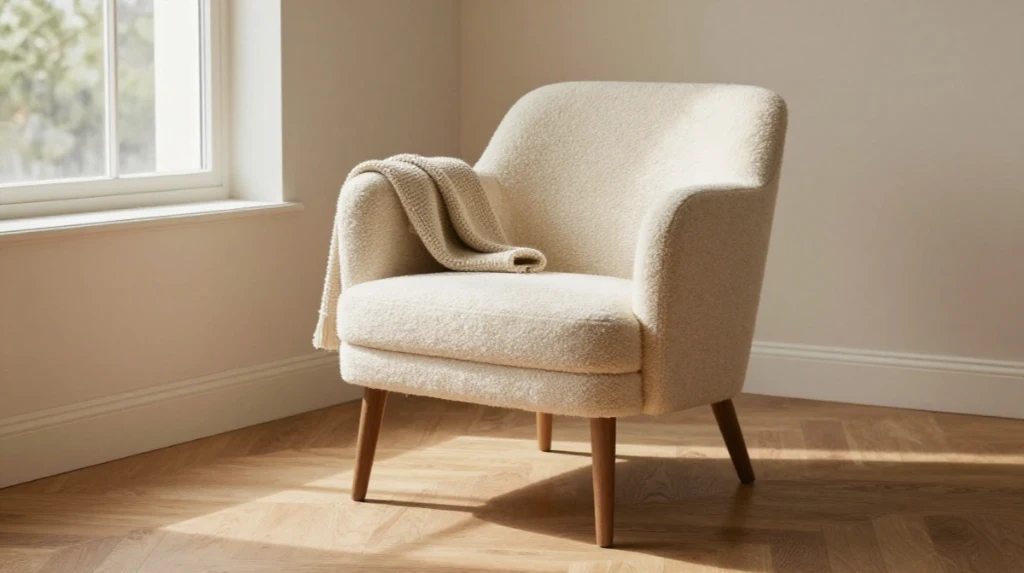 Boucle Textured Accent Chair