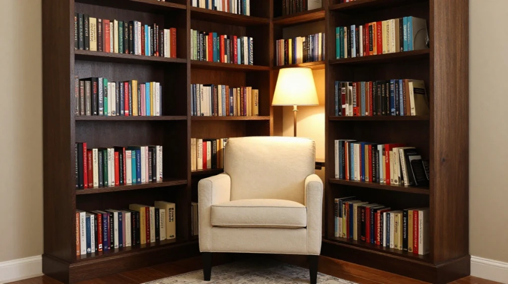Corner Bookshelf Nook